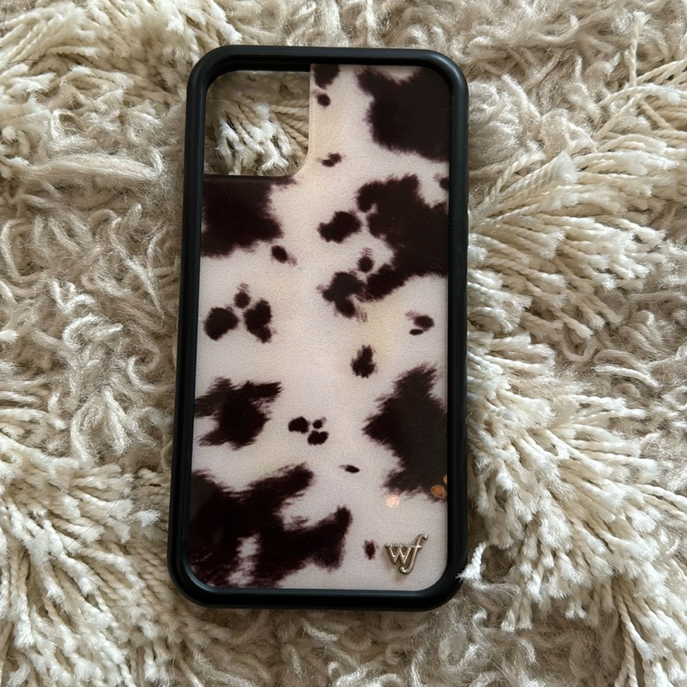 cow hide print wildflower iphone 11 phone case